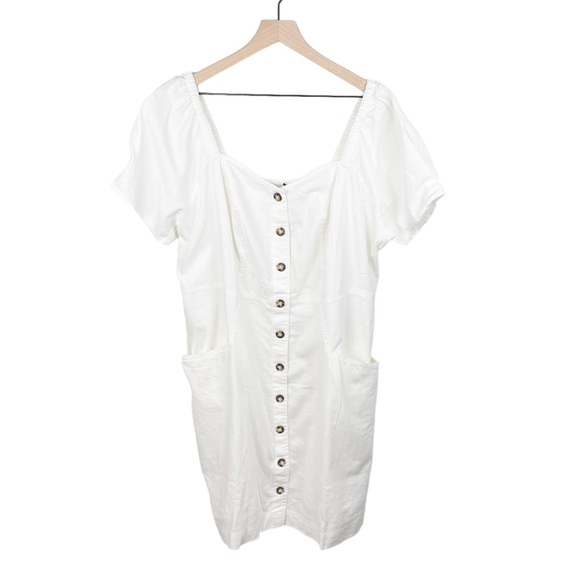 Madewell White Button-Front Mini Dress - Picture 3 of 14